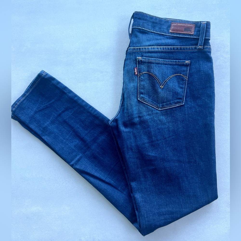 Levi’s Slight Curve skinny jeans 27 x 30 dark blue denim bottom office wear